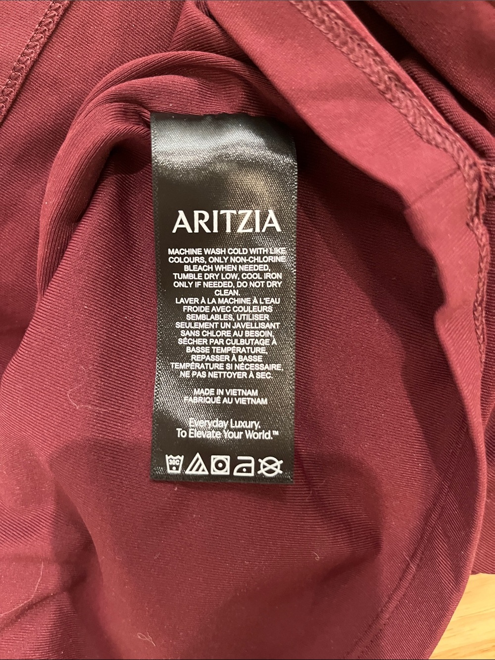Aritzia Contour Long Sleeve Dress - Burgundy - Picture 5 of 6